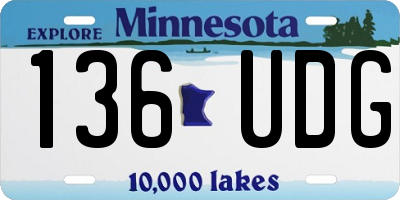 MN license plate 136UDG