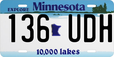 MN license plate 136UDH