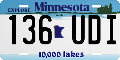 MN license plate 136UDI