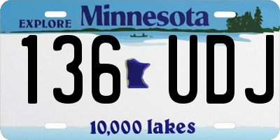 MN license plate 136UDJ