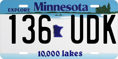 MN license plate 136UDK