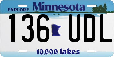 MN license plate 136UDL