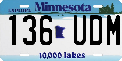 MN license plate 136UDM