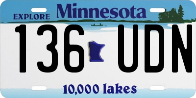 MN license plate 136UDN