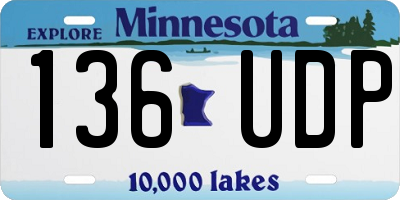 MN license plate 136UDP