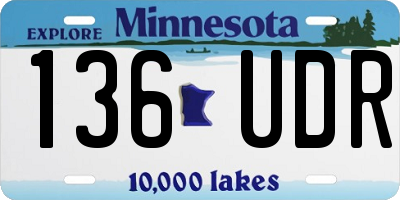 MN license plate 136UDR