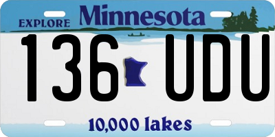 MN license plate 136UDU