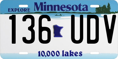 MN license plate 136UDV