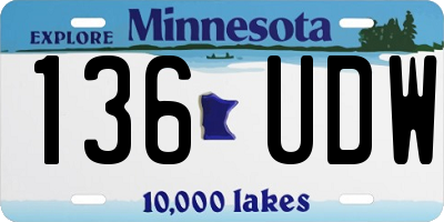 MN license plate 136UDW