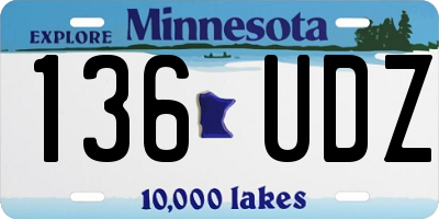 MN license plate 136UDZ