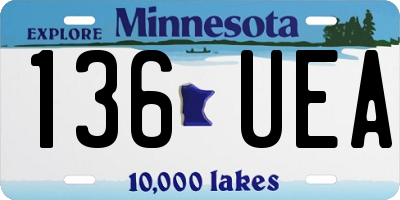 MN license plate 136UEA