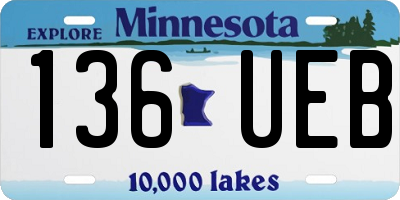 MN license plate 136UEB