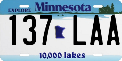 MN license plate 137LAA