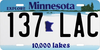 MN license plate 137LAC