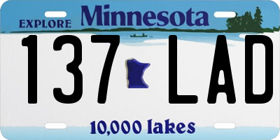 MN license plate 137LAD
