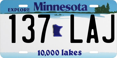 MN license plate 137LAJ