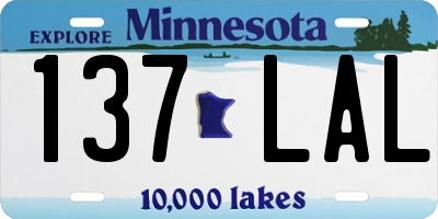 MN license plate 137LAL