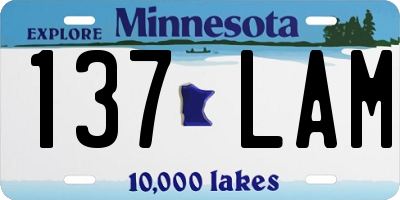 MN license plate 137LAM