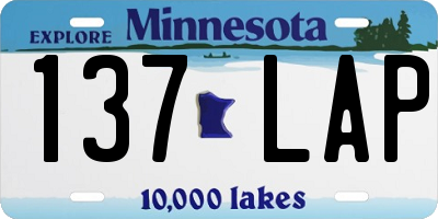 MN license plate 137LAP