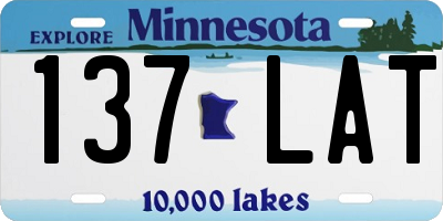 MN license plate 137LAT