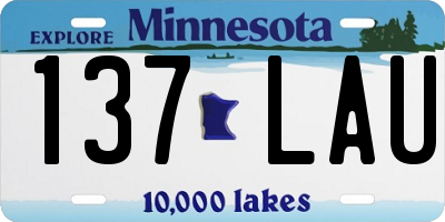 MN license plate 137LAU