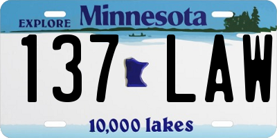 MN license plate 137LAW