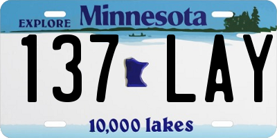 MN license plate 137LAY