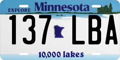 MN license plate 137LBA