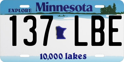 MN license plate 137LBE