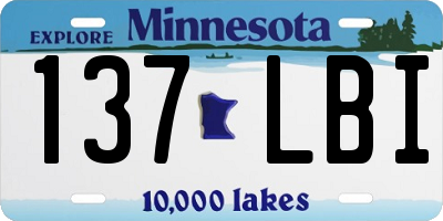 MN license plate 137LBI