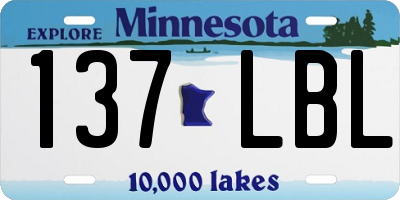 MN license plate 137LBL
