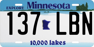 MN license plate 137LBN