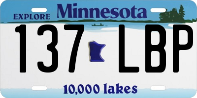 MN license plate 137LBP