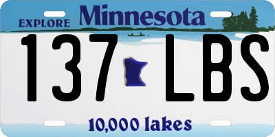 MN license plate 137LBS