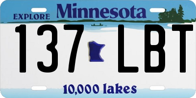 MN license plate 137LBT