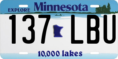 MN license plate 137LBU