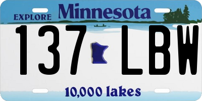 MN license plate 137LBW