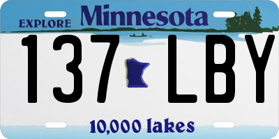 MN license plate 137LBY
