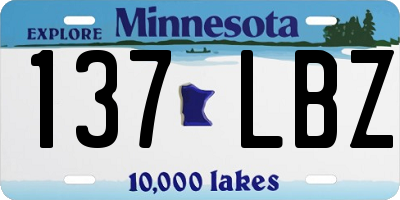 MN license plate 137LBZ