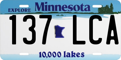 MN license plate 137LCA