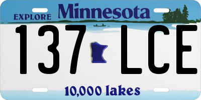 MN license plate 137LCE