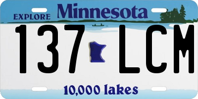 MN license plate 137LCM