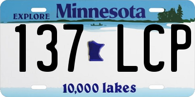 MN license plate 137LCP