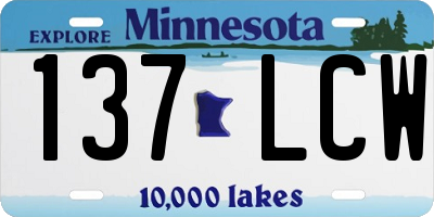 MN license plate 137LCW