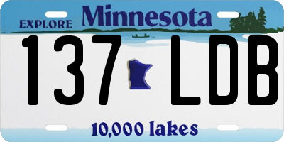 MN license plate 137LDB
