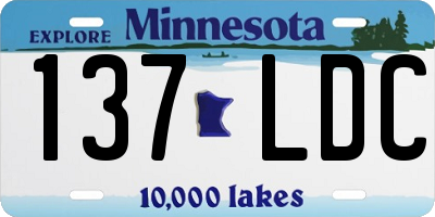 MN license plate 137LDC