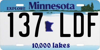 MN license plate 137LDF