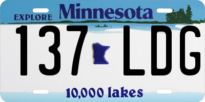 MN license plate 137LDG