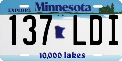 MN license plate 137LDI