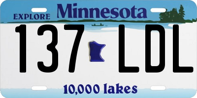 MN license plate 137LDL